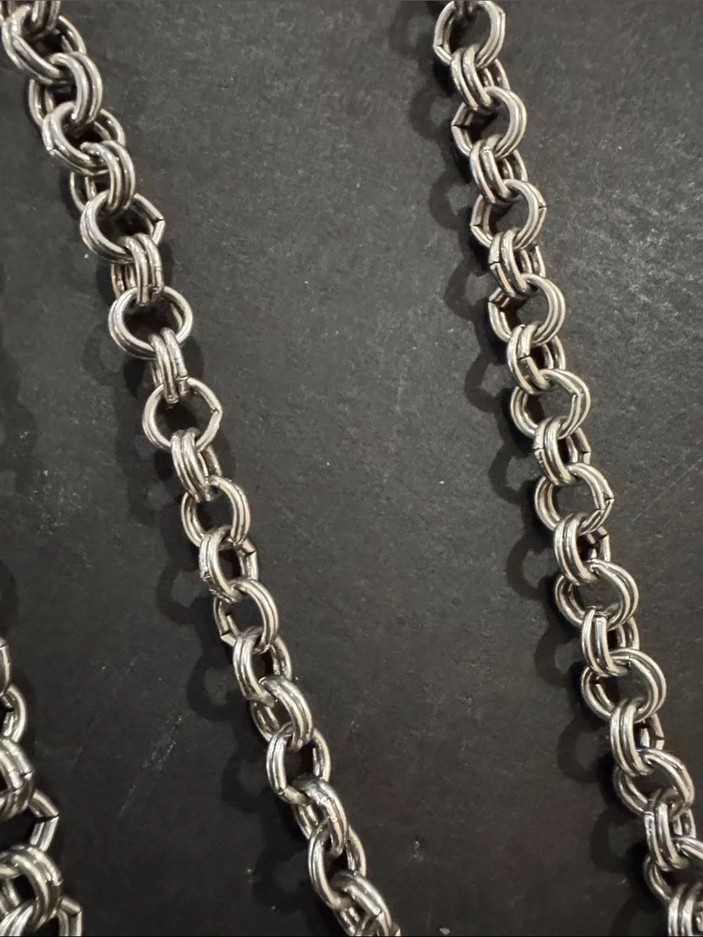 Vintage 55” Trifari Silver Chain Necklace with Pendant
